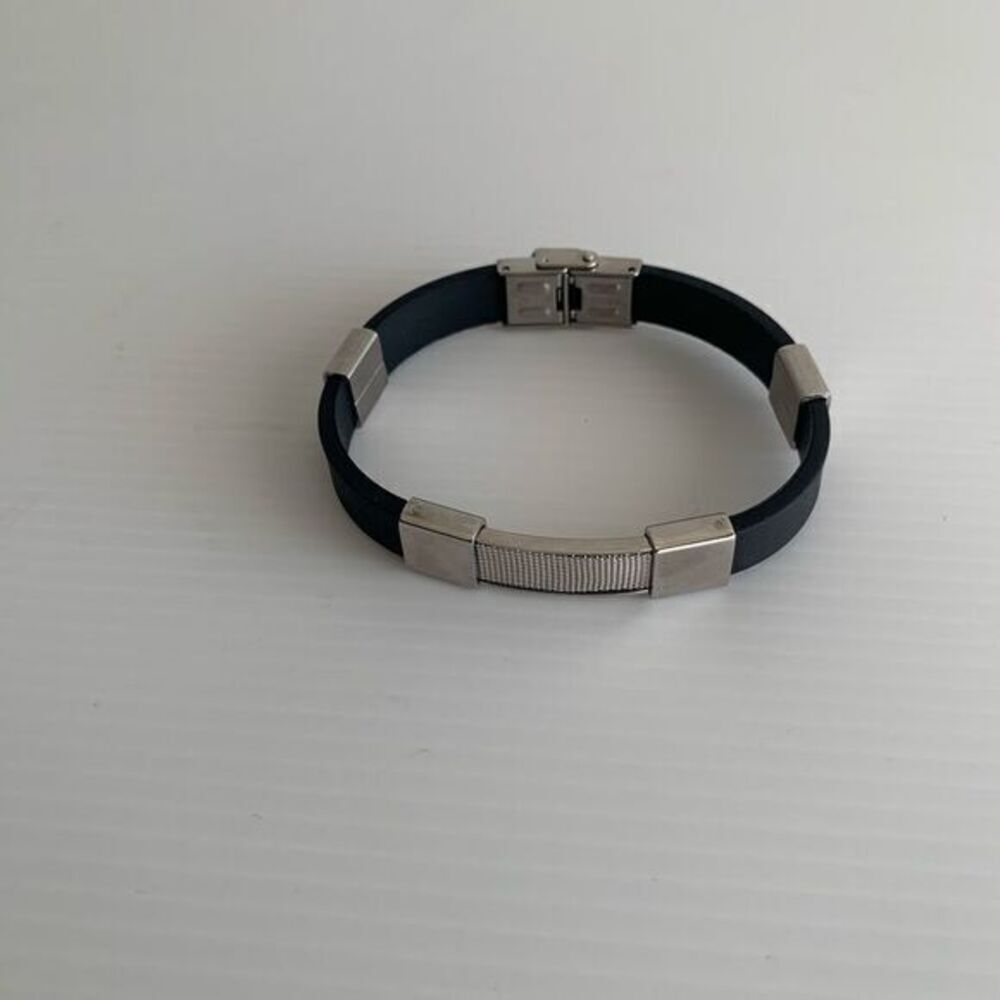 Stainless Steel and Rubber Bracelet - Picture 1 of 7